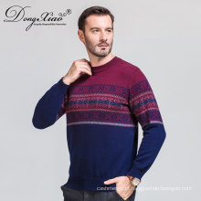 Atacado Fábrica Preço Long Sleeve Jumpers Knits Cashmere Striped Sweater Para o Natal